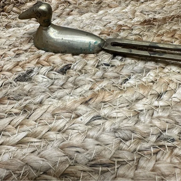 BRASS DUCK Candle Snuffer w/Wooden Handle 14” Vintage Mid-Century, Cottagecore - Picture 10 of 14